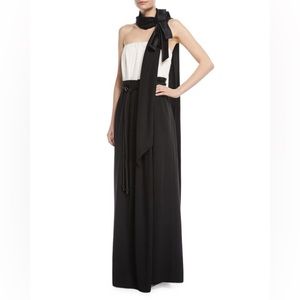 Marc Jacobs Belted Two-Tone Evening Gown with Bow Scarf (size 4)
